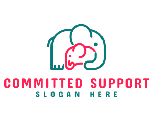 Elephant Mother Love logo design