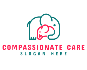 Elephant Mother Love logo design