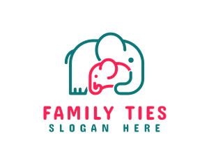 Elephant Mother Love logo design