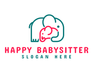 Elephant Mother Love logo design