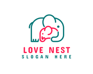 Elephant Mother Love logo design