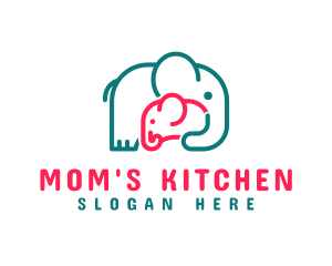 Elephant Mother Love logo design