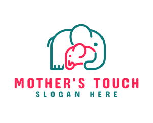 Elephant Mother Love logo design