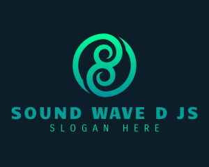 Business Wave Tendrils logo design