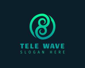 Business Wave Tendrils logo design