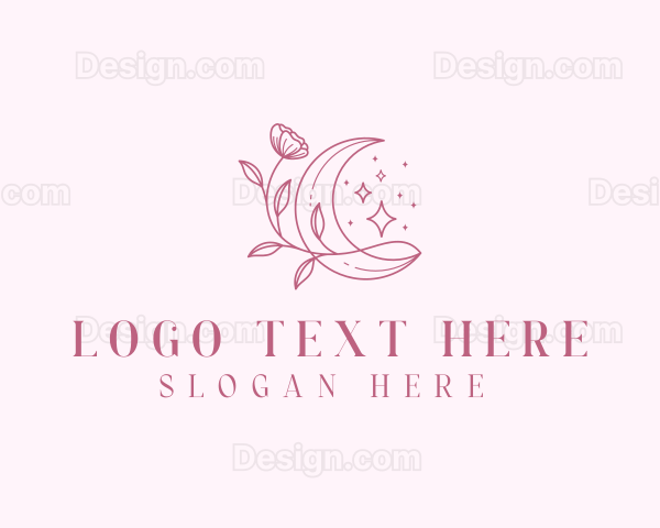 Boho Flower Crescent Logo