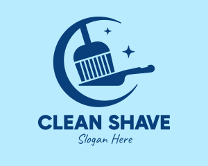 Moon Sweeper Cleaning logo design