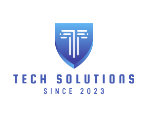 Tech Security Business Letter T logo design