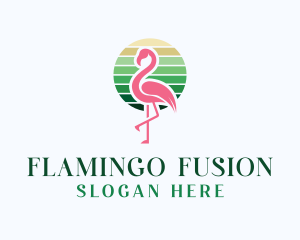 Tropical Flamingo Bird logo