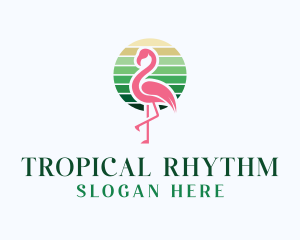 Tropical Flamingo Bird logo