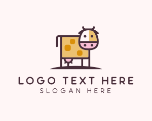 Cute Cow Milk logo design