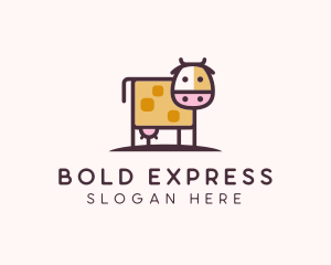 Cute Cow Milk logo design