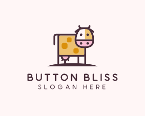 Cute Cow Milk logo design