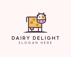 Cute Cow Milk logo design