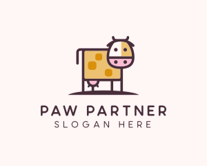 Cute Cow Milk logo design