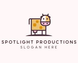 Cute Cow Milk logo design