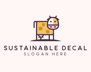 Cute Cow Milk logo design