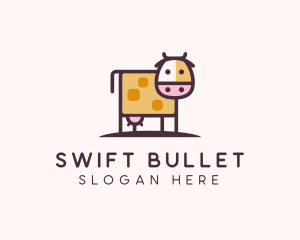 Cute Cow Milk logo design