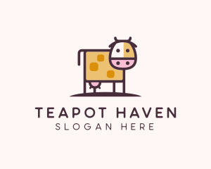 Cute Cow Milk logo design