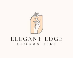 Elegant Flower Hand logo design