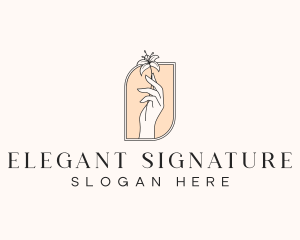 Elegant Flower Hand logo design