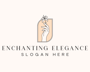 Elegant Flower Hand logo design