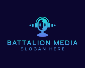 Media Microphone Podcast logo design