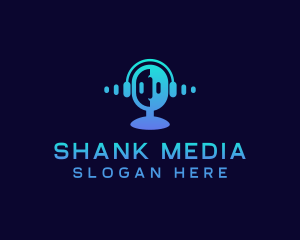 Media Microphone Podcast logo design