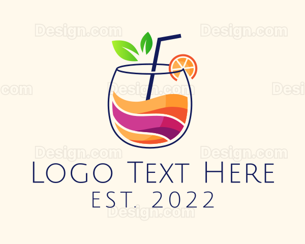 Colorful Tropical Juice Logo