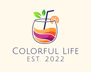 Colorful Tropical Juice logo design