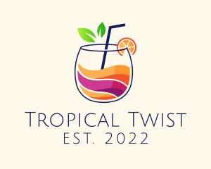 Colorful Tropical Juice logo design