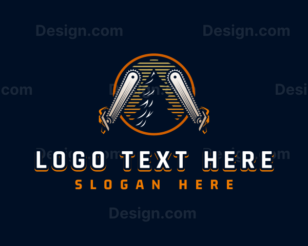 Chainsaw Logging Lumberjack Logo