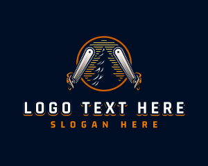 Chainsaw Logging Lumberjack logo