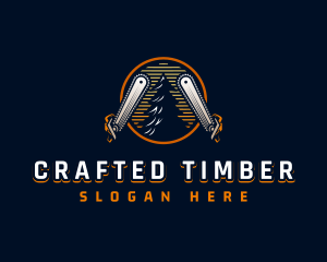 Chainsaw Logging Lumberjack logo design