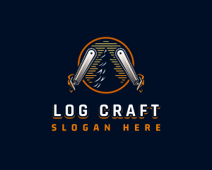 Chainsaw Logging Lumberjack logo design