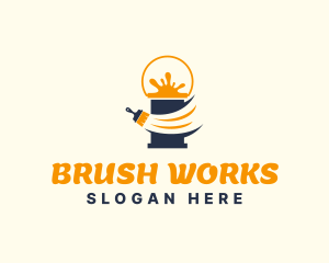 Paint Bucket Brush Splash logo design