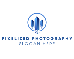 Pixel Square Buildings logo design