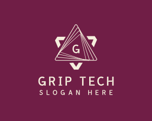 Cyber Tech Triangle logo design