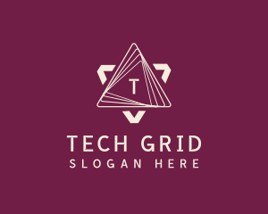 Cyber Tech Triangle logo design