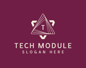 Cyber Tech Triangle logo design