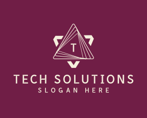 Cyber Tech Triangle logo design