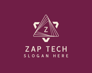 Cyber Tech Triangle logo design