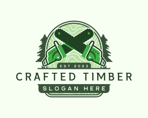 Timber Chainsaw Lumberjack logo design