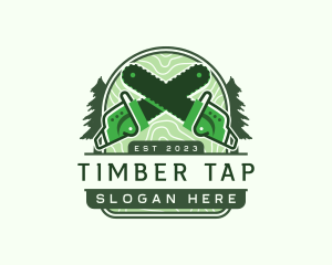 Timber Chainsaw Lumberjack logo design