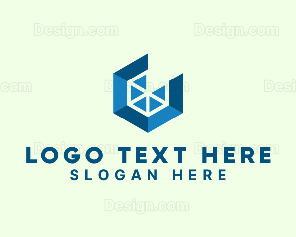 Geometric Hexagon Slice Logo