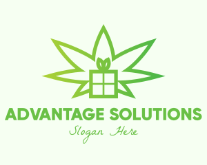 Green Cannabis Gift  logo design