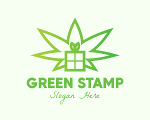 Green Cannabis Gift  logo design