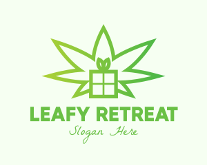 Green Cannabis Gift  logo design