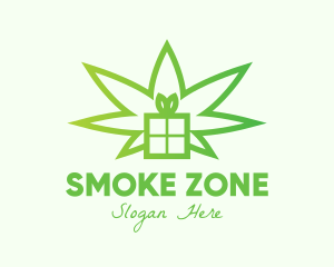 Green Cannabis Gift  logo design