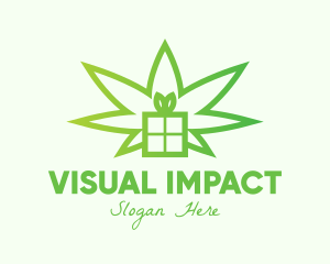 Green Cannabis Gift  logo design